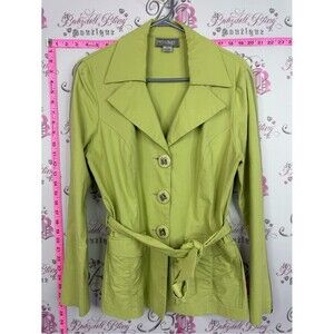 Bellissima blazer jacket vintage style belted Lime Green Belted Blazer Jacket